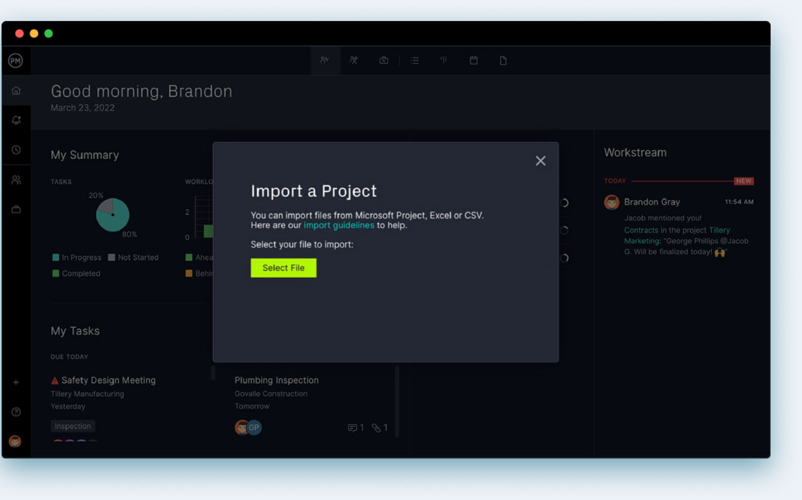 Import, export, print and share charts and reports with this Gantt chart software