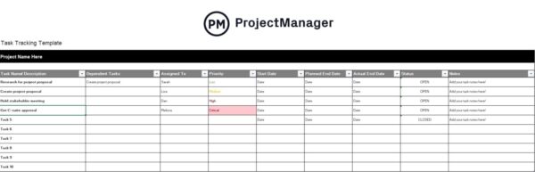 Task tracker template