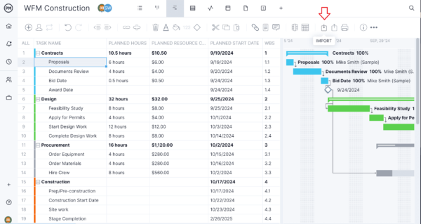 Import Confluence file into ProjectManager