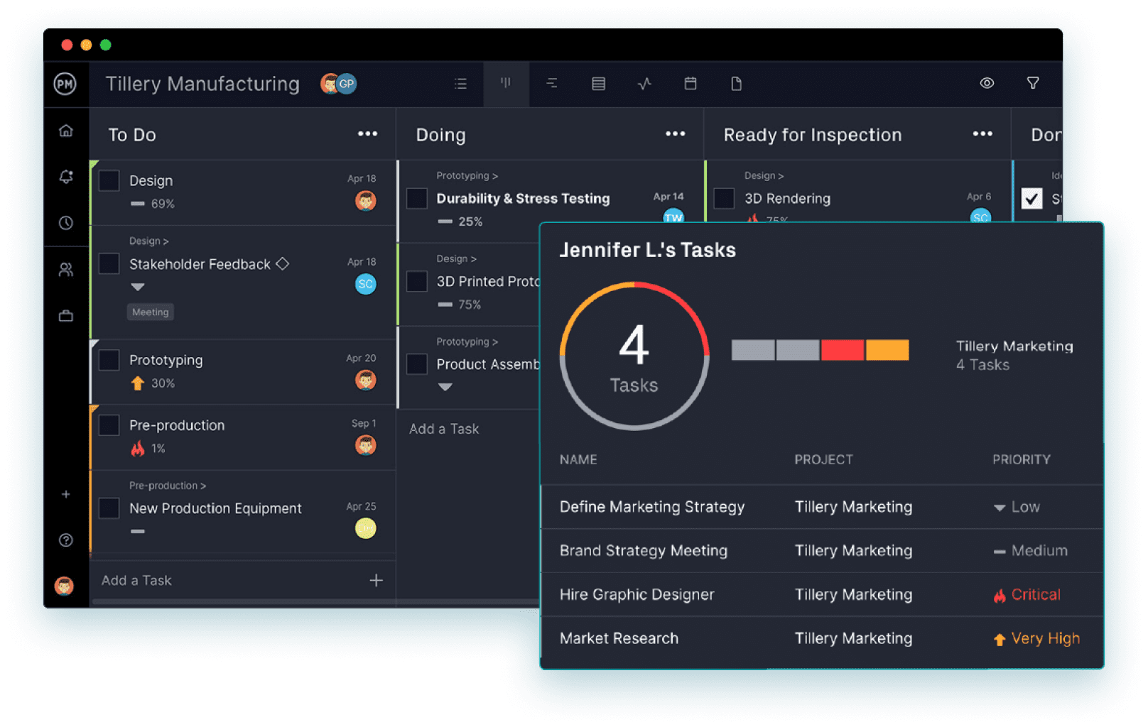 Work management software with kanban feature