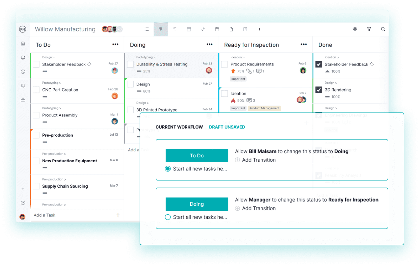 kanban software showing task details