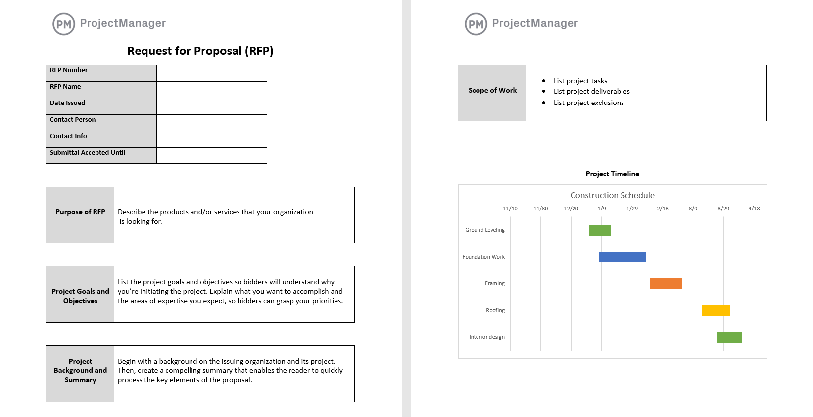 ProjectManager's request for proposal template 