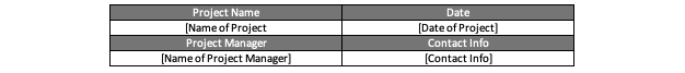 ProjectManager's free budget proposal template for Excel - project name section