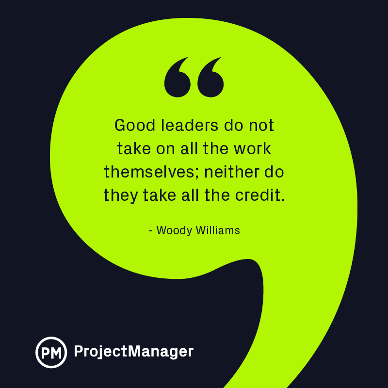 Woody Williams project management quote