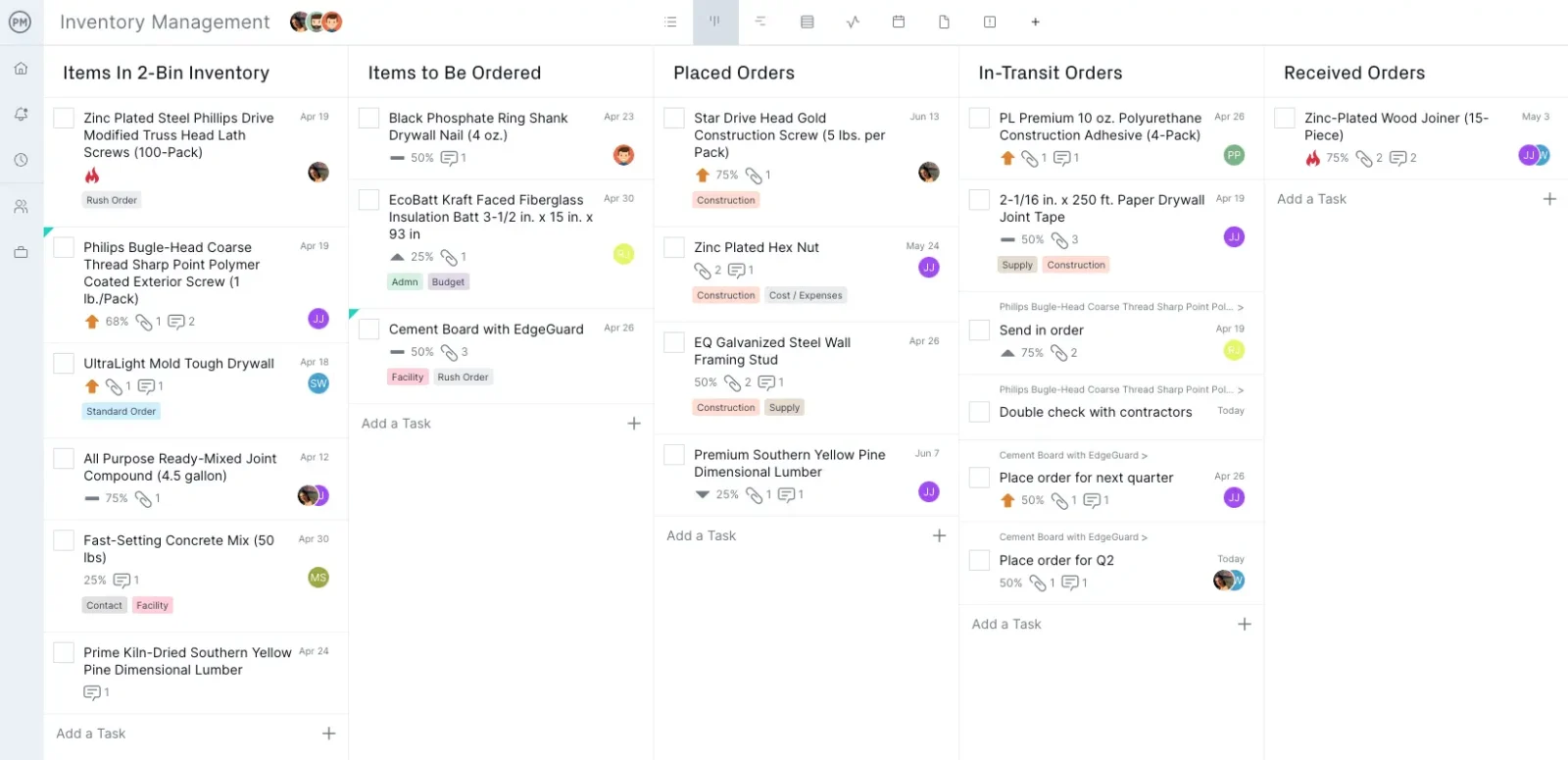 kanban board for inventory management